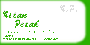 milan petak business card